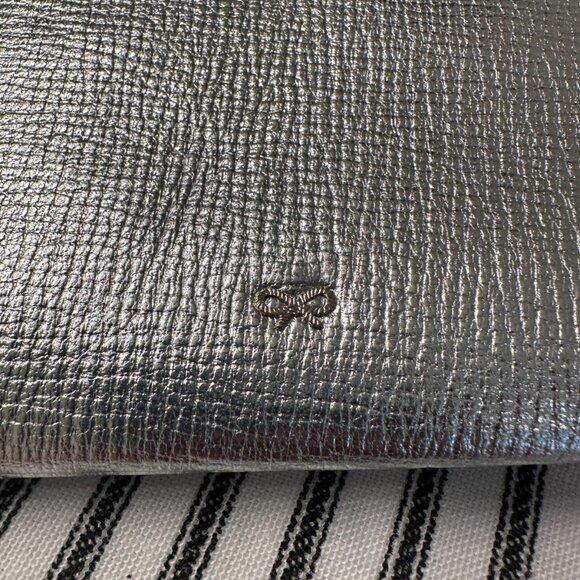 Anya Hindmarch Georgiana All Over Wink Sticker Clutch Bag, Metallic Silver - Picture 4 of 9
